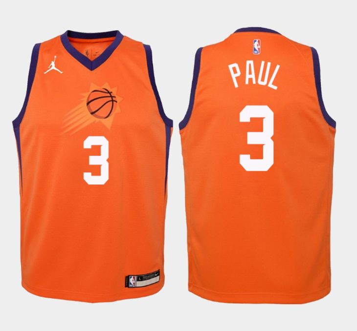 Men Phoenix Suns 3 Paul Orange Game 2021 NBA Jersey